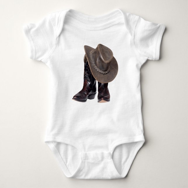 Cowboy Boots and Hat Baby Bodysuit (Front)