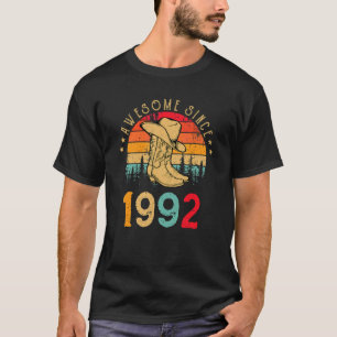 Cowboy Boots Awesome Since 1992 30th Birthday 30 Y T-Shirt