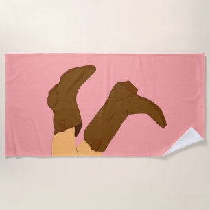Cowboy Boots Beach Towel