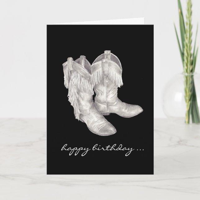Cowboy Boots Birthday Card (Front)