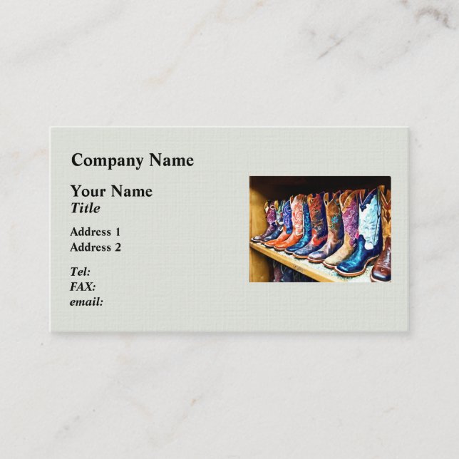 Cowboy Boots Business Card (Front)
