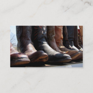 Cowboy Boots Business Card Vintage