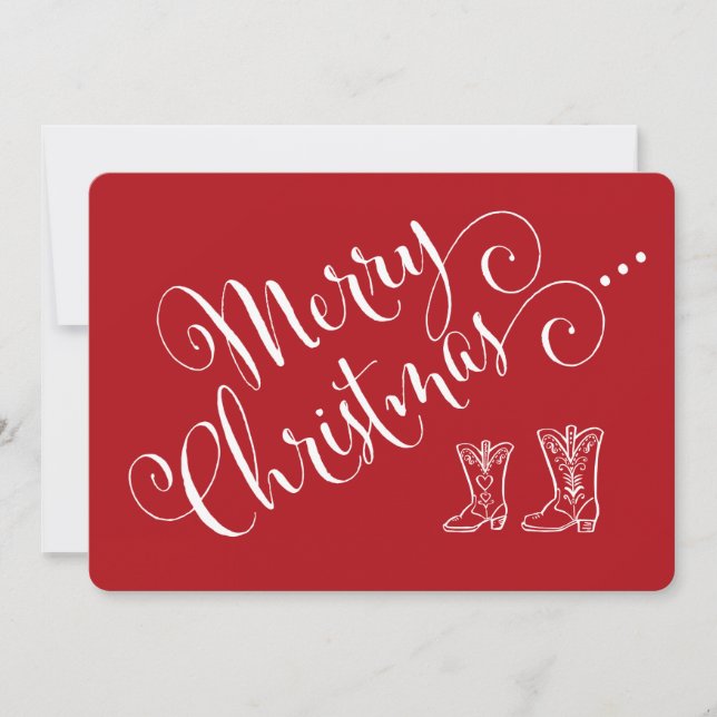 Cowboy Boots Christmas Card (Front)