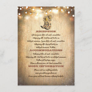 Cowboy Boots Country Wedding Information Enclosure Card