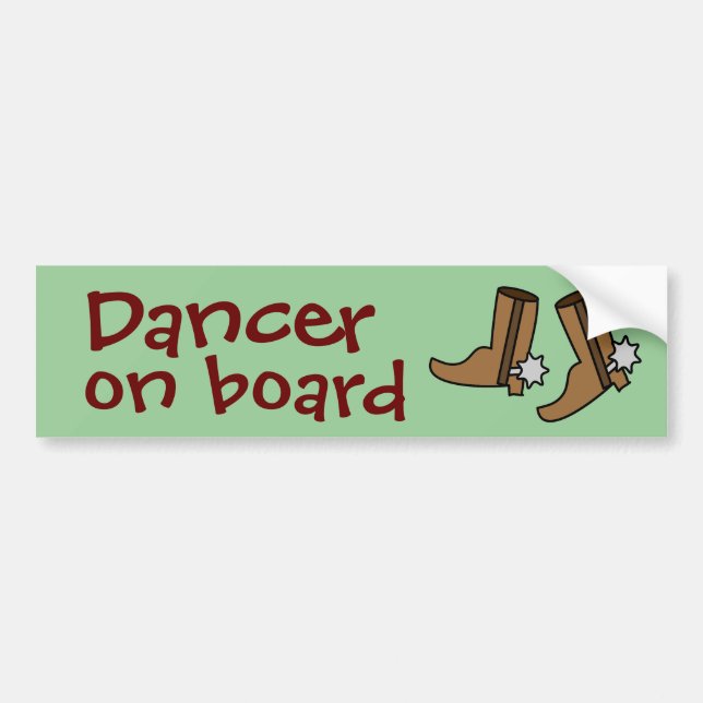 Cowboy Boots Country Western Line Dancer on Board Bumper Sticker (Front)