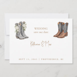 Cowboy Boots Couple Photo Wedding Save the Date