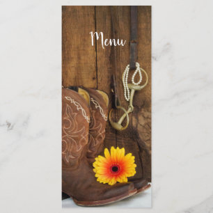 Cowboy Boots, Daisy and Horse Bit Barn Wedding Menu
