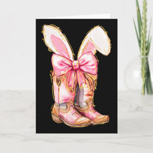 Cowboy Boots Easter Bunny Howdy Coquette  Card