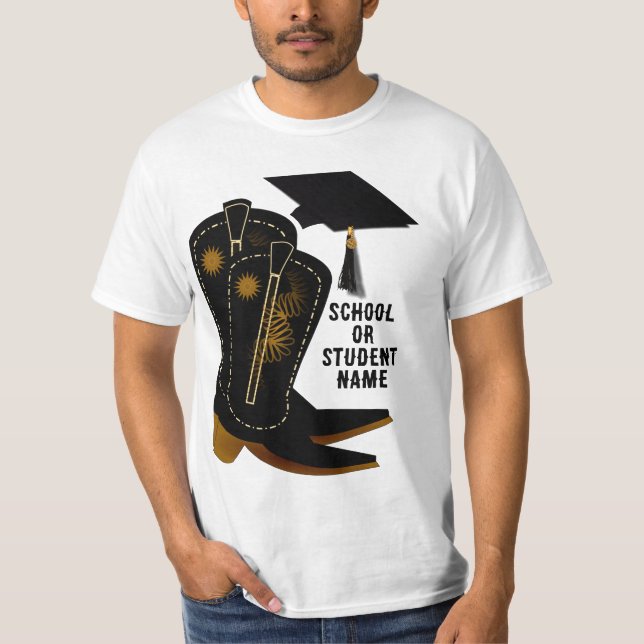 Cowboy Boots Graduation T-Shirt (Front)