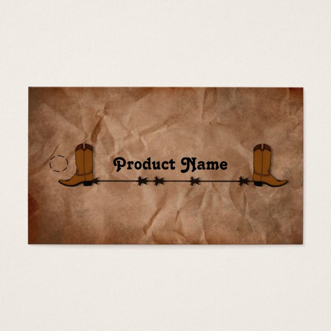 Cowboy Boots Hang Tag (Front)