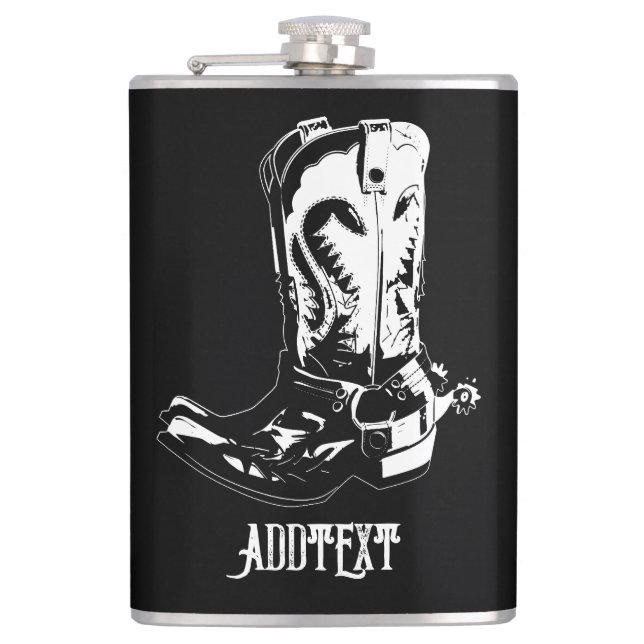 Cowboy boots hip flask (Front)