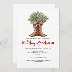 Cowboy Boots Holiday Celebration, Editable Country Invitation