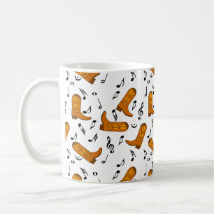 Cowboy Boots Music Notes Coffee Mug