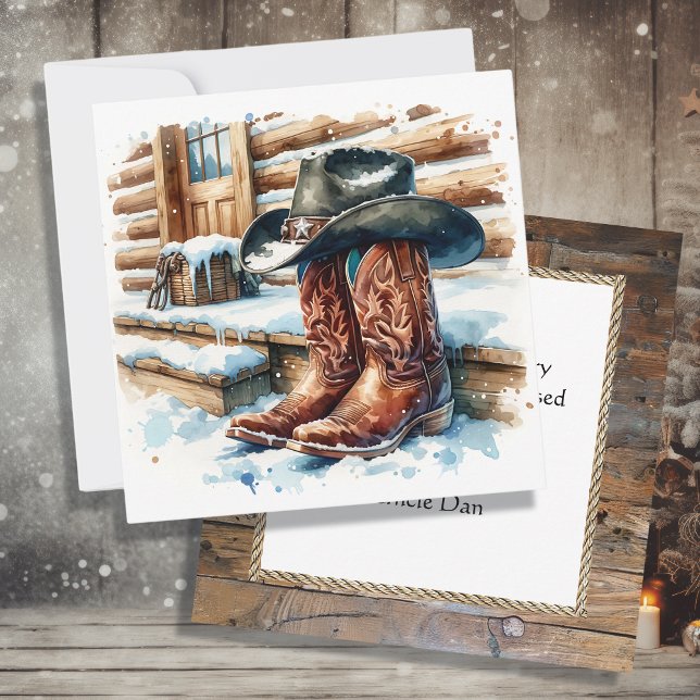 Cowboy Boots on the Front Porch Christmas Card (Creator Uploaded)