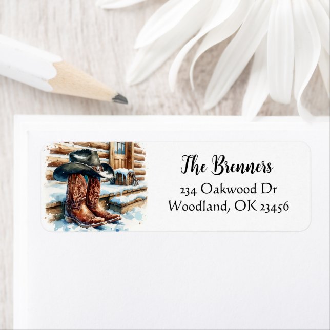 Cowboy Boots on the Front Porch on a Winter Day (Insitu)