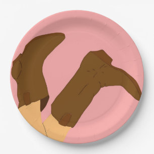 Cowboy Boots Paper Plate