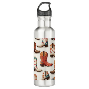 Cowboy boots pattern 710 ml water bottle