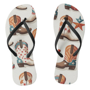 Cowboy boots pattern jandals