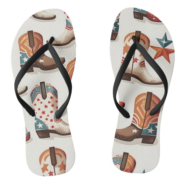 Cowboy boots pattern jandals (Footbed)