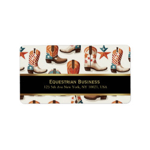 Cowboy boots pattern label