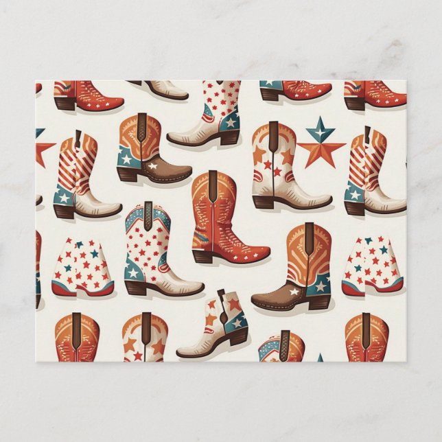 Cowboy boots pattern postcard (Front)