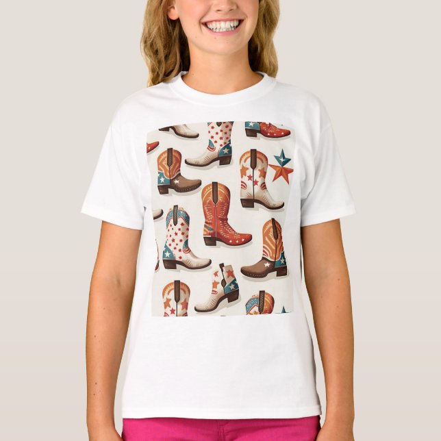 Cowboy boots pattern T-Shirt (Front)