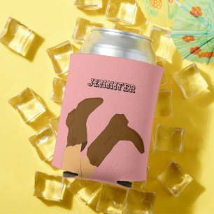 Cowboy Boots Personalised Can Cooler