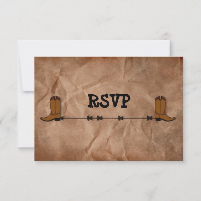 Cowboy Boots Reception RSVP Invitation (Front)