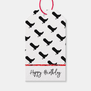 Cowboy Boots Spurs Silhouette Bandanna Western Tex Gift Tags