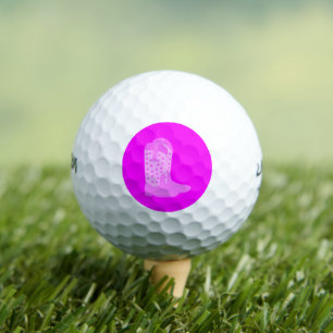 Cowboy Boots Stars Pink Golf Balls