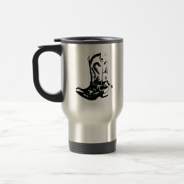 Cowboy boots travel mug (Left)