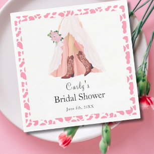 Cowboy Boots & Wedding Dress Bridal Shower Napkin