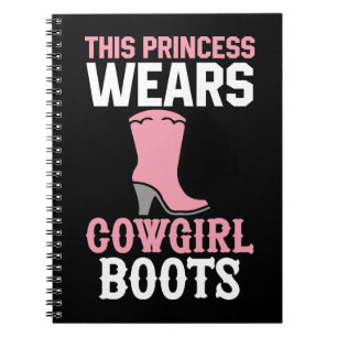 Cowboy Boots Western Horse Cowgirl Princess Notebook