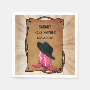 cowboy boots western personalised party napkins