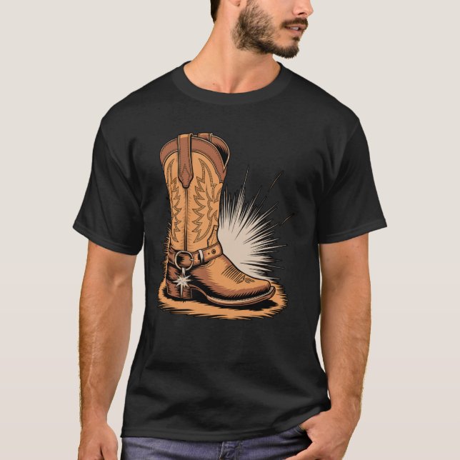 Cowboy Boots Western T-Shirt (Front)