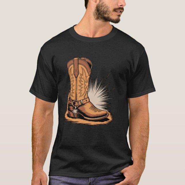 Cowboy Boots Western T-Shirt (Front)