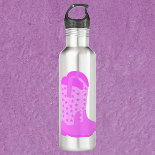 Cowboy Boots with Stars Pink 710 Ml Water Bottle