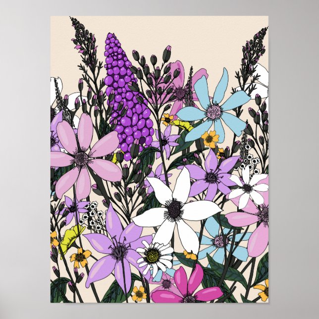Cowboy Boots With Wildflowers Poster (Front)