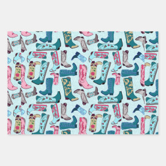 Cowboy boots wrapping paper sheet