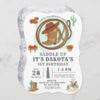 Cowboy Boy Birthday Invitation