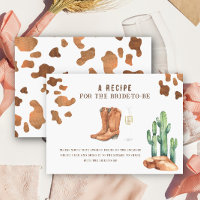 Cowboy bridal shower Recipe for the bride to be