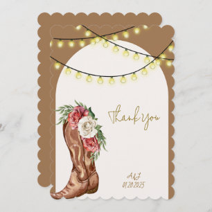 cowboy bridal shower thank you card