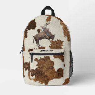 Cowboy Bull Rider Boys Backpack   Western Rodeo 