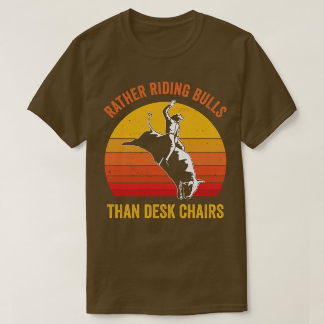 Cowboy Bull Riding Rodeo Bull Rider Funny T-Shirt (Design Front)