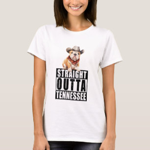 Cowboy Bulldog Straight Outta Tennessee T-Shirt
