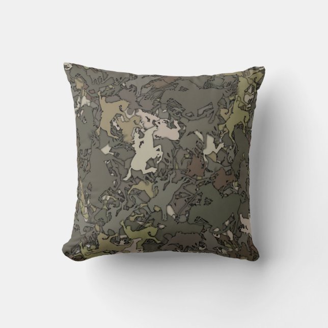 Cowboy Camouflage Pattern Cushion (Front)
