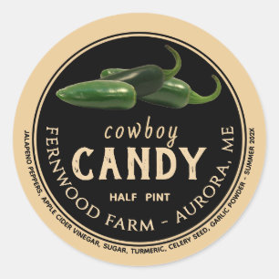 Cowboy Candy Candied Jalapeno Pepper Spicy Jelly  Classic Round Sticker