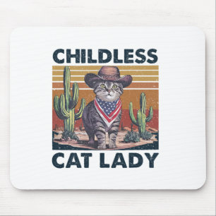 Cowboy Cat Childless Cat Lady For Kamala Election Mouse Pad