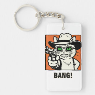 Cowboy Cat Keychain 
