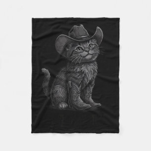 Cowboy Cat Kitty Up Vintage Western Cat  Fleece Blanket